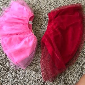 Pink and red tutus